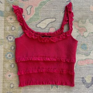Urban outfitters hot pink ruffle top
